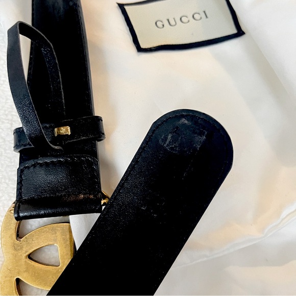 Gucci Black Leather Belt with Gold GG Buckle 😍 - Picture 9 of 9